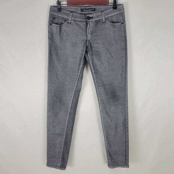 Silent Disco Jeans Juniors 9 Gray‎ Denim Low Rise Womens Skinny Charcoal Wash - Picture 1 of 15